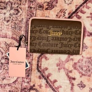 Juicy Couture Pink and Brown Logo Wallet